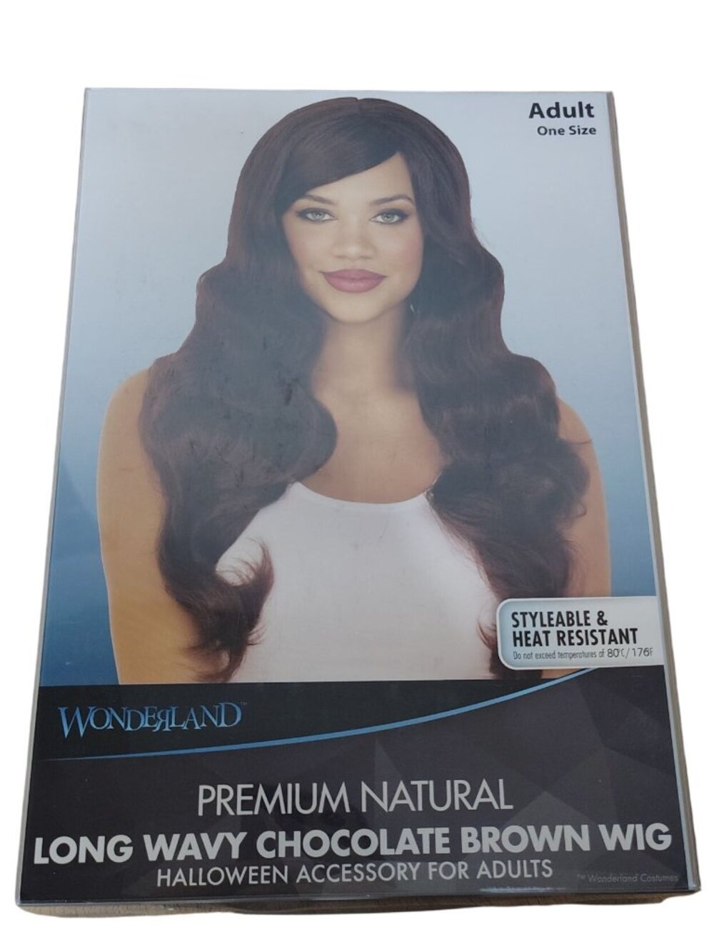 Wonderland Long Wavy Chocolate Brown Wig Adult Costume Heat Resistant Accessory